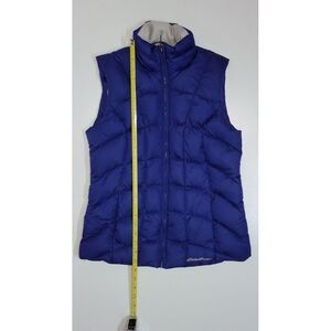 Eddie Bauer Jacket‎ Womens XS Blue EB 650 Vest Down Puffer Coat Quilted Ski